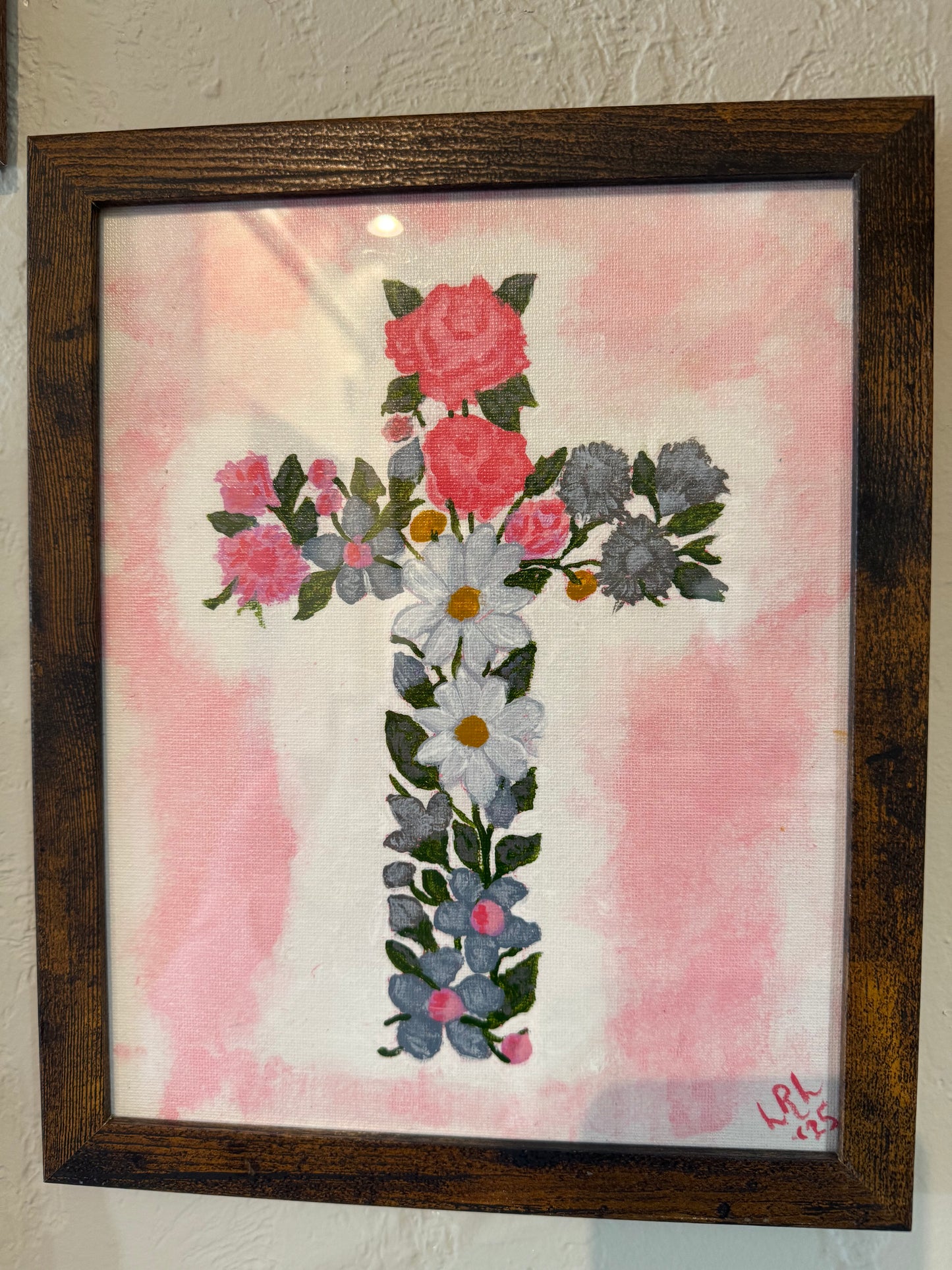 Hand painted cross artwork