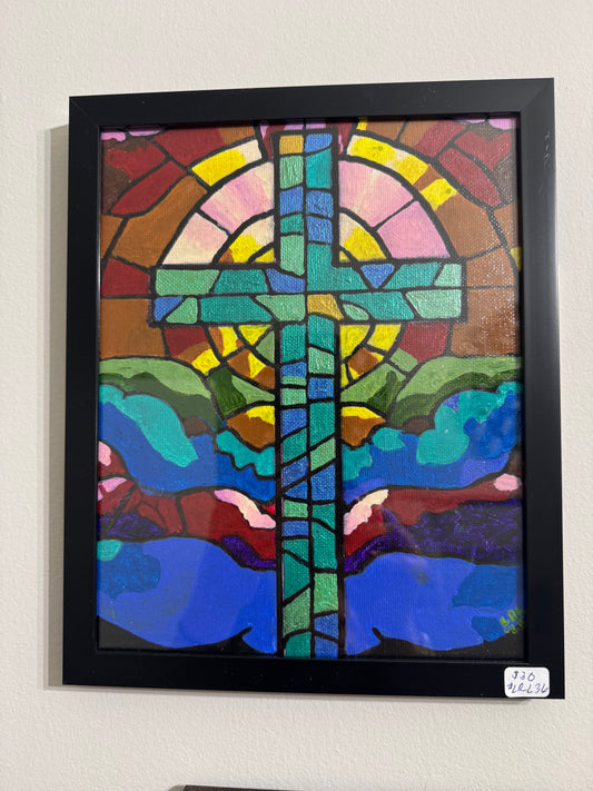 Hand painted cross artwork