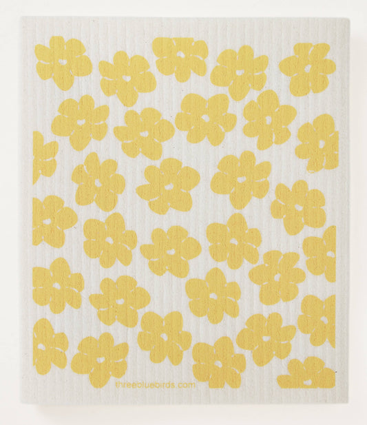 Yellow Poppies Swedish Dishcloth