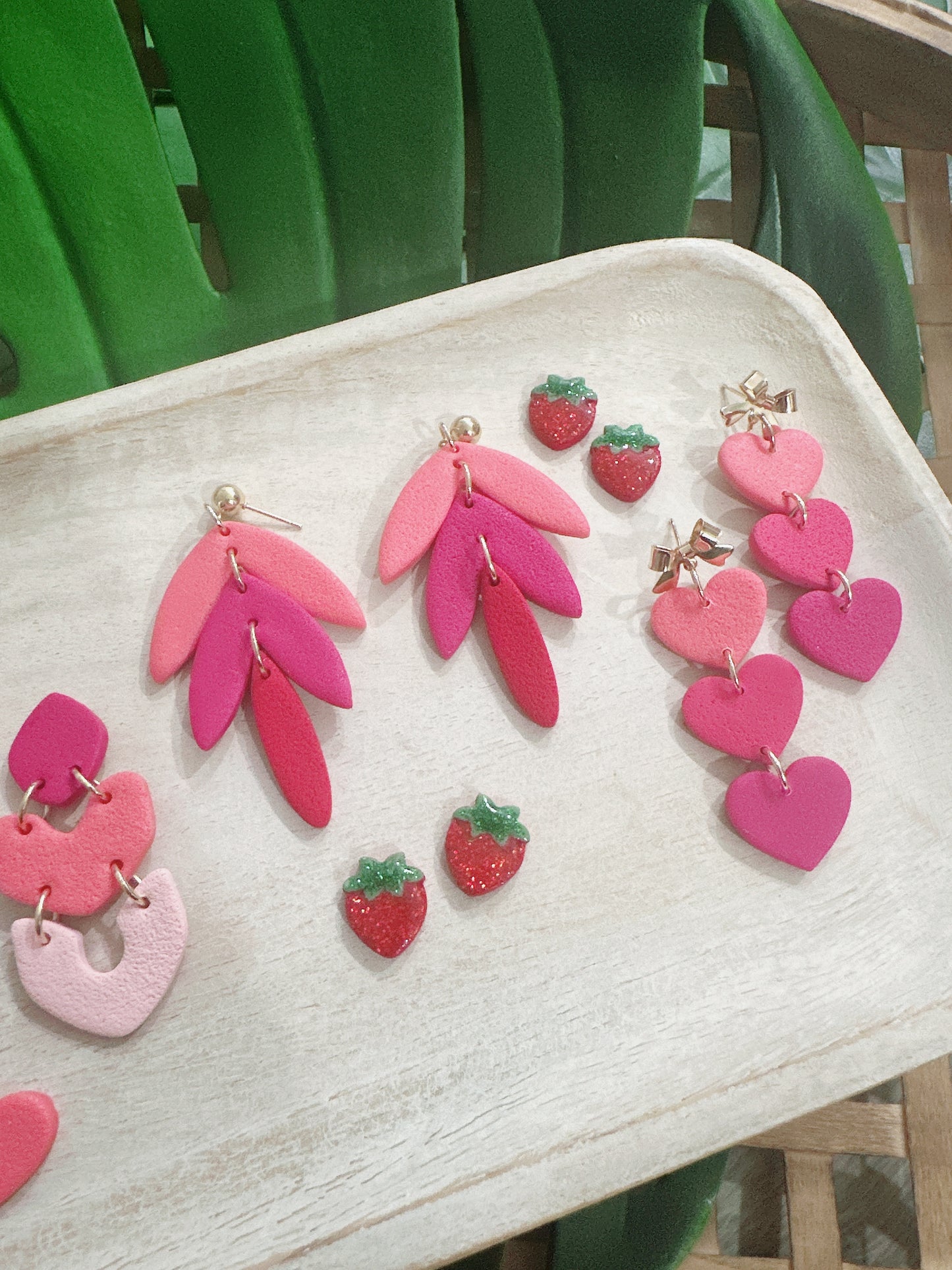 Polymer Clay and Resin Earring Galentine heart themed workshop, Thursday, February 5th from 6pm-8pm