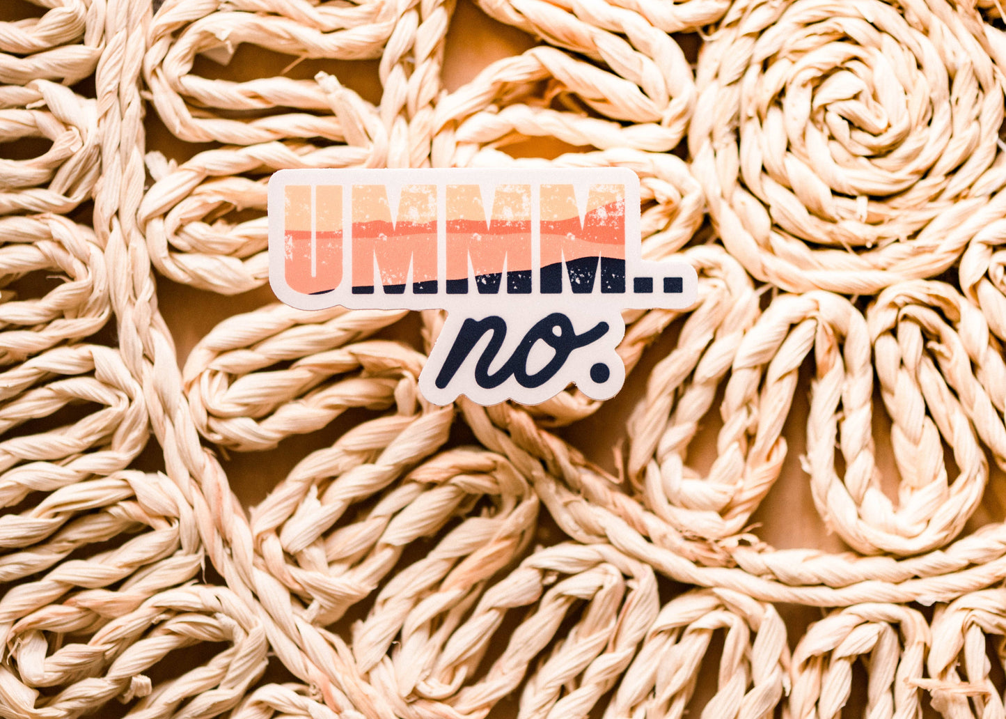 Ummm No…. Retro Vinyl Sticker, 3x3 in