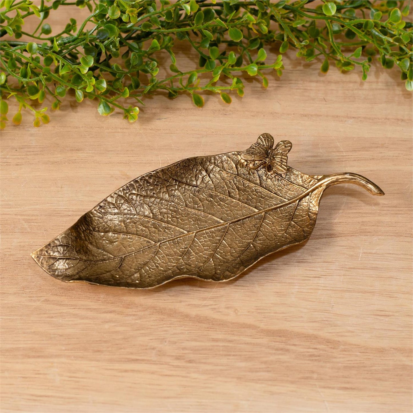 Gold leaf trinket tray
