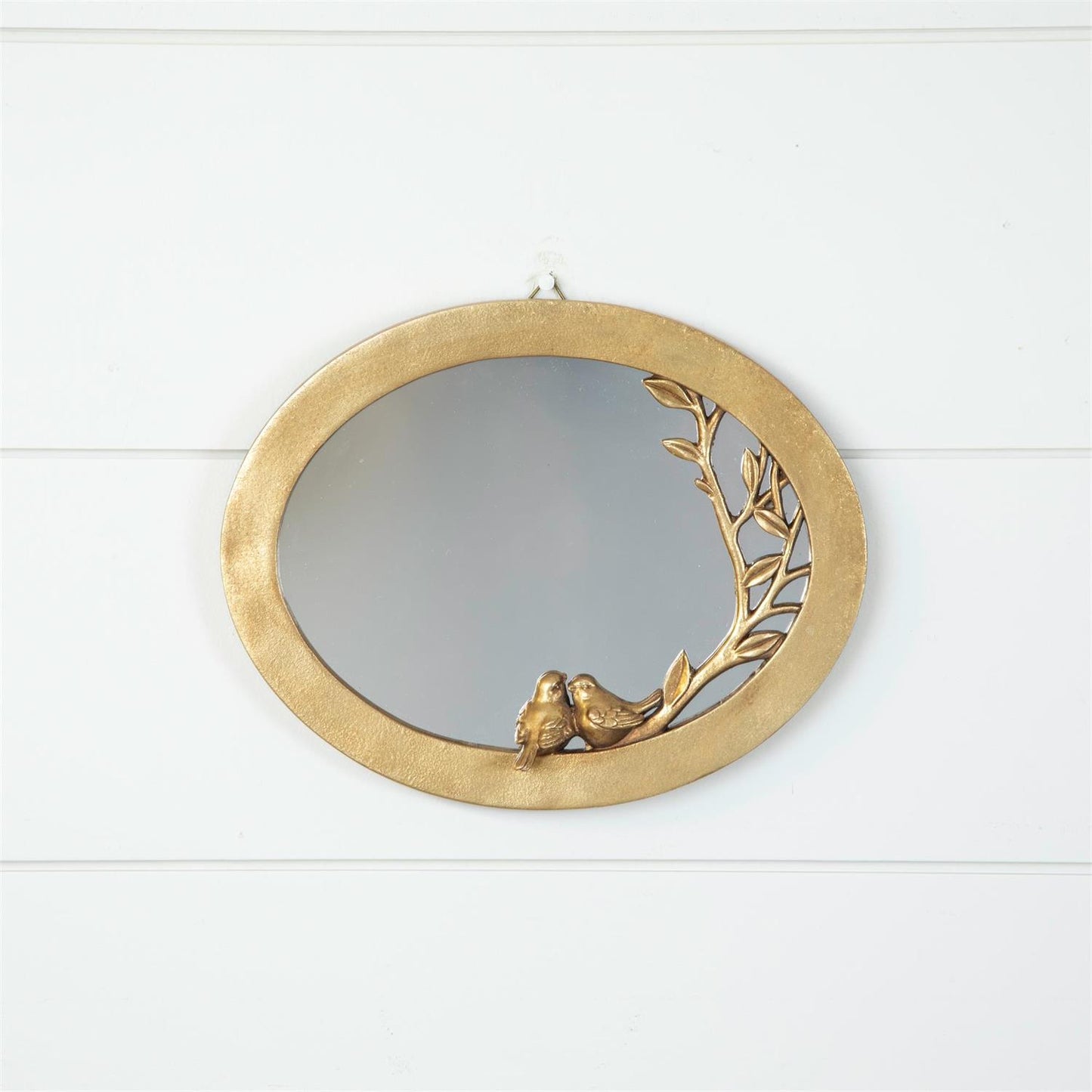 Mirror-Gold Oval with Birds