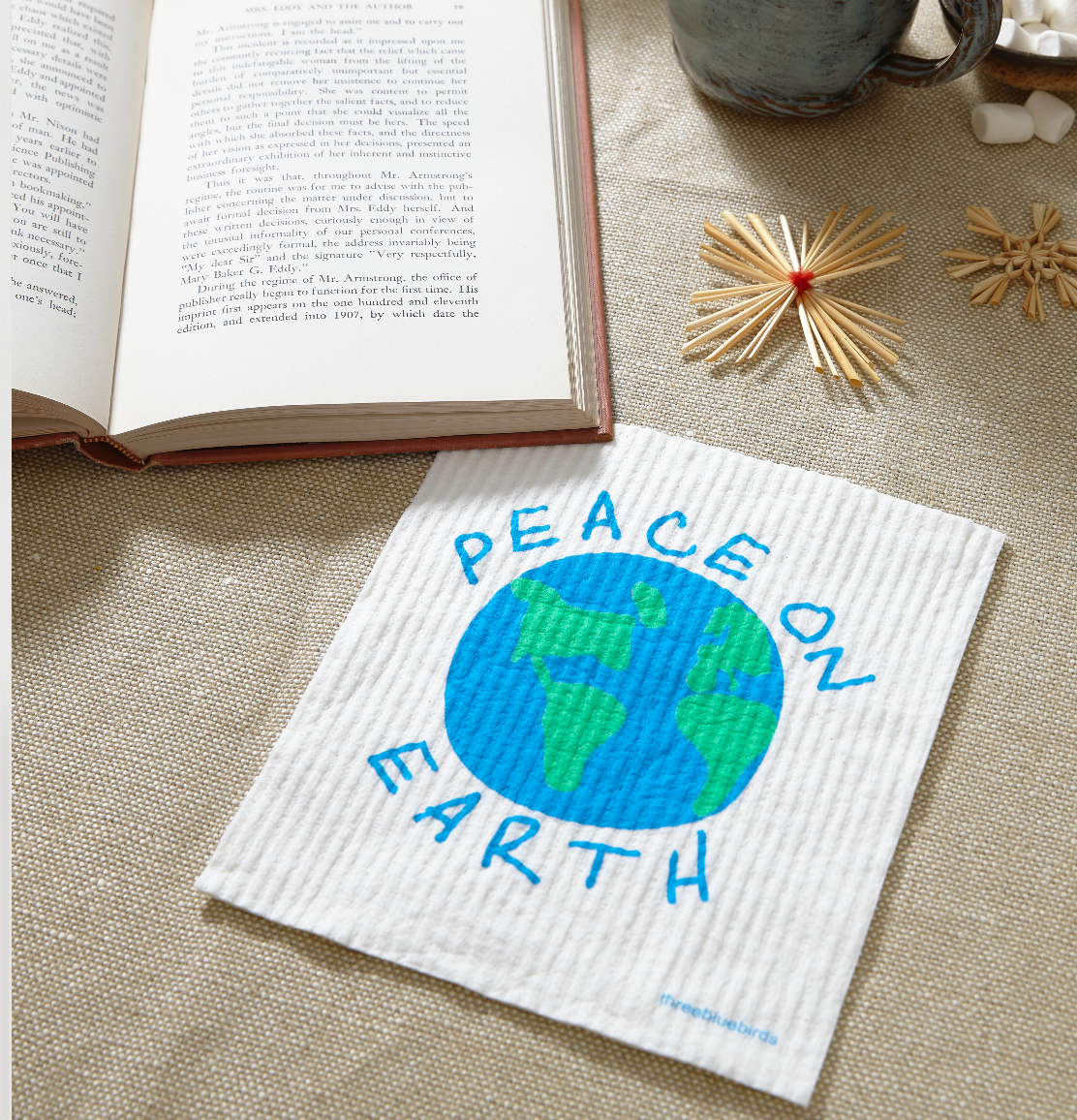 Peace on Earth Swedish Dishcloth