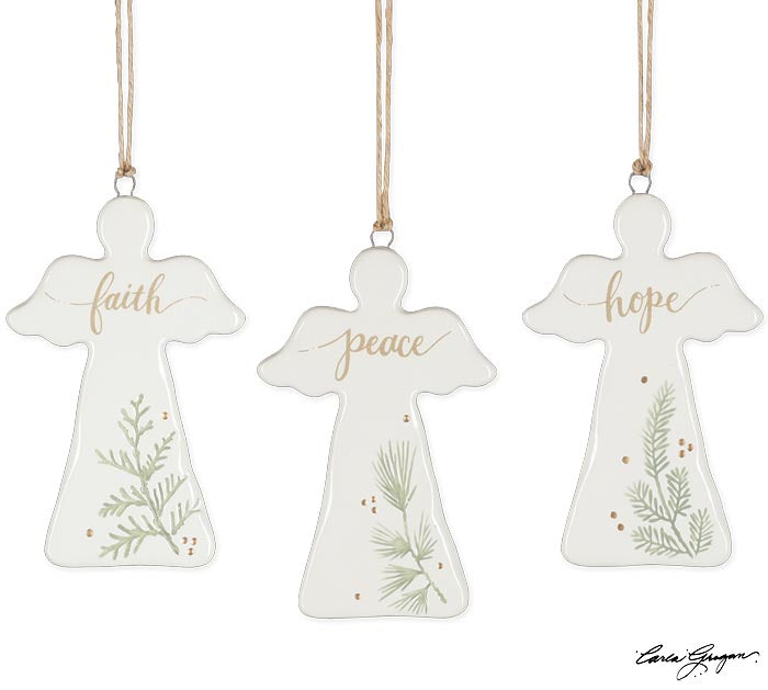Message Angel Shape Ceramic Ornament