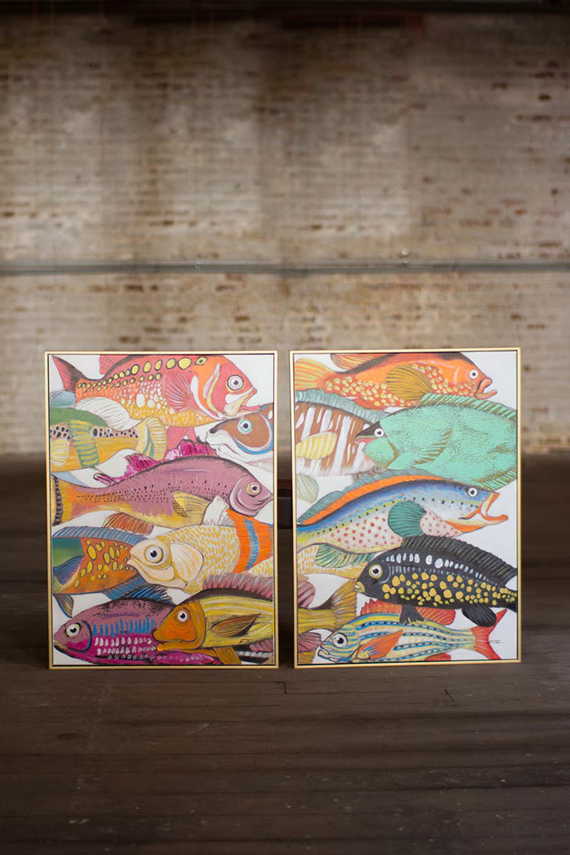 Set of 2 Colorful framed Fish