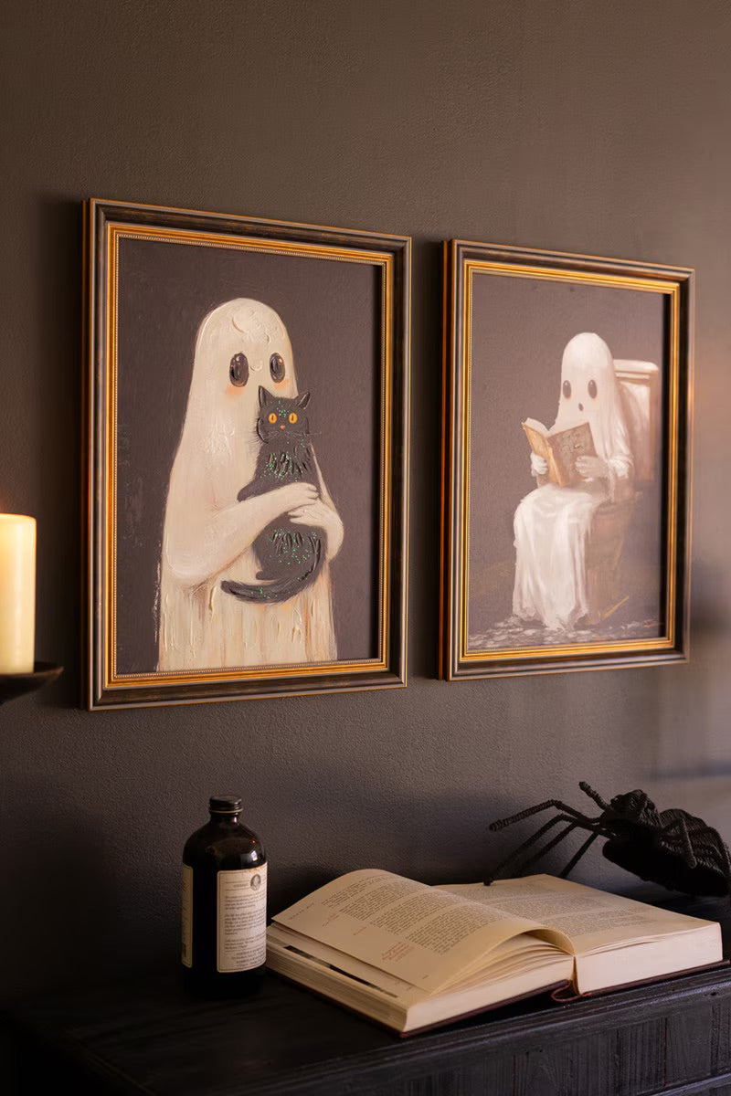2 Framed Halloween paintings