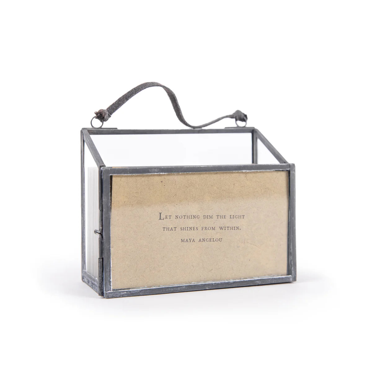 Zinc frame photo holder with 50 gathered thoughts card with interchangeable holder