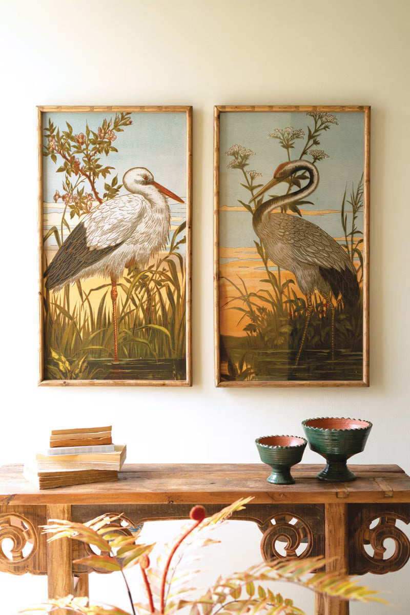 Set of Two Framed Herons
