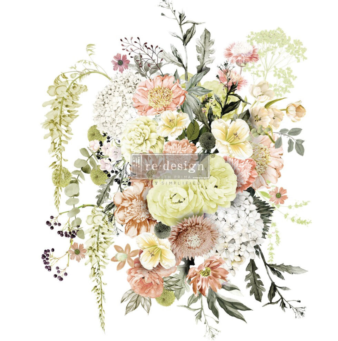 Life in Full Bloom decorative transfer by Redesign with Prima