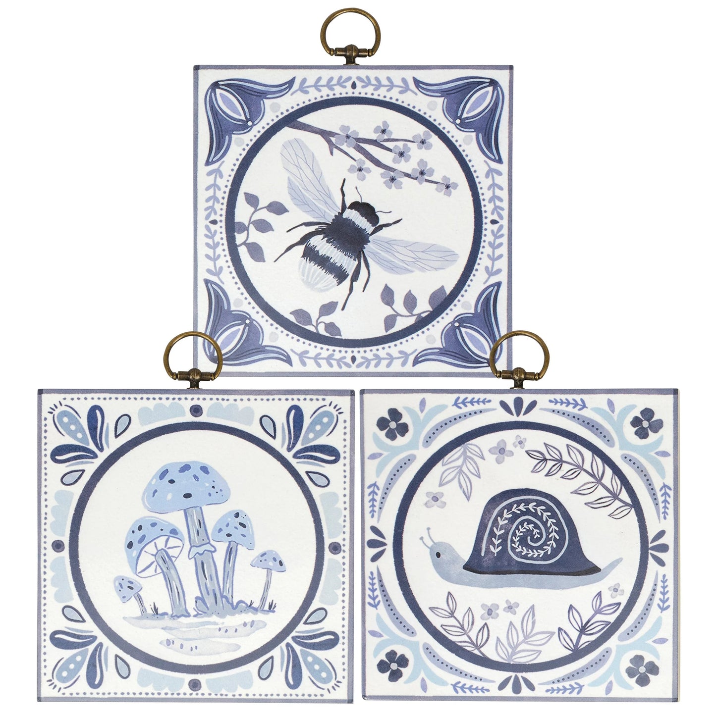 Hanging decor indigo tile