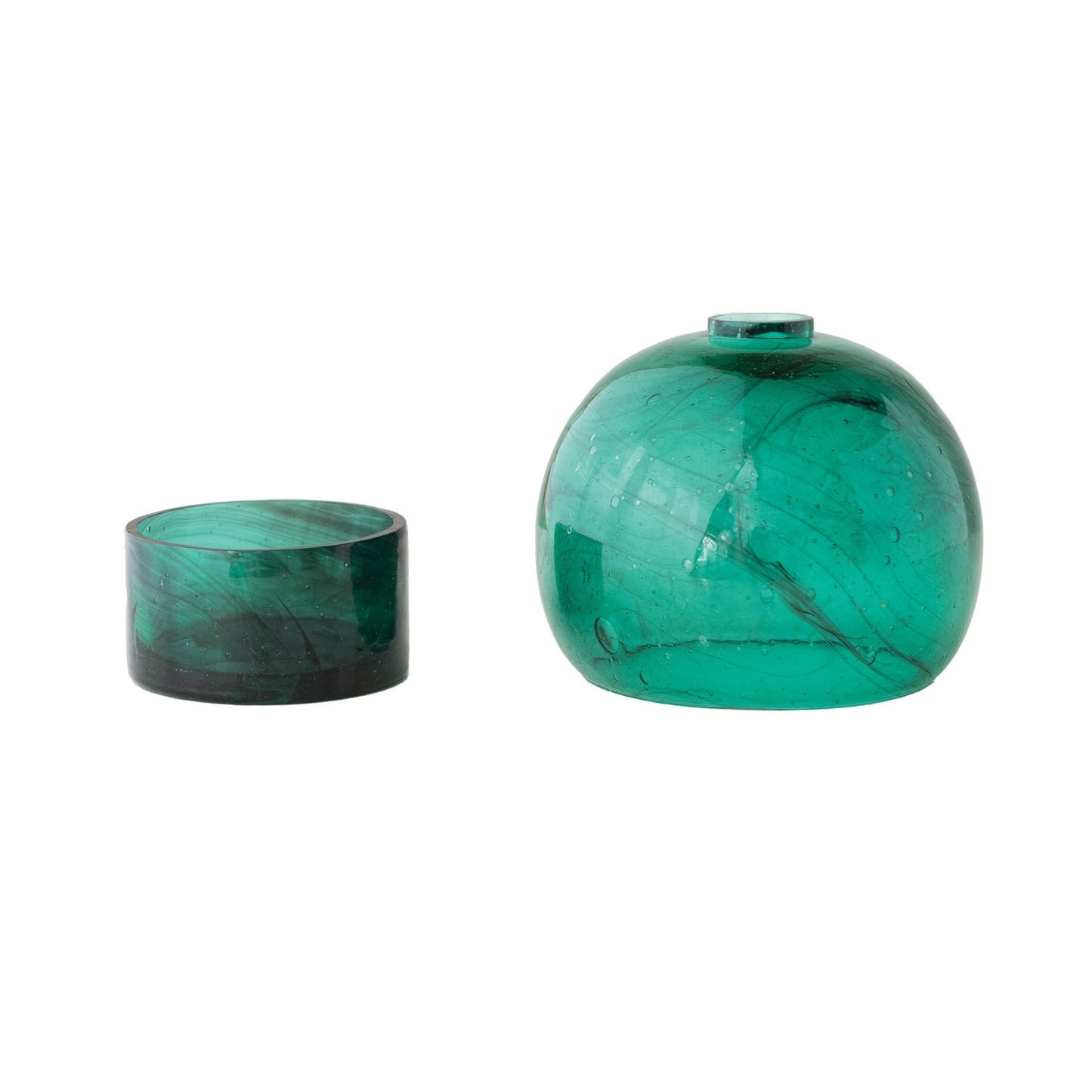 Glass Tealight Holder/Vase w/ Cloche, Set of 2