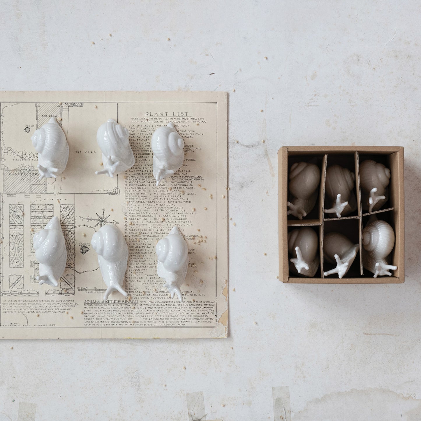 Stoneware Snails White