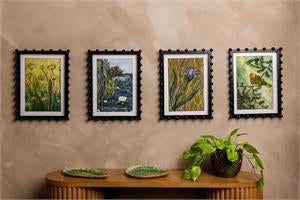 Impressionist Nature Prints, black beaded frame