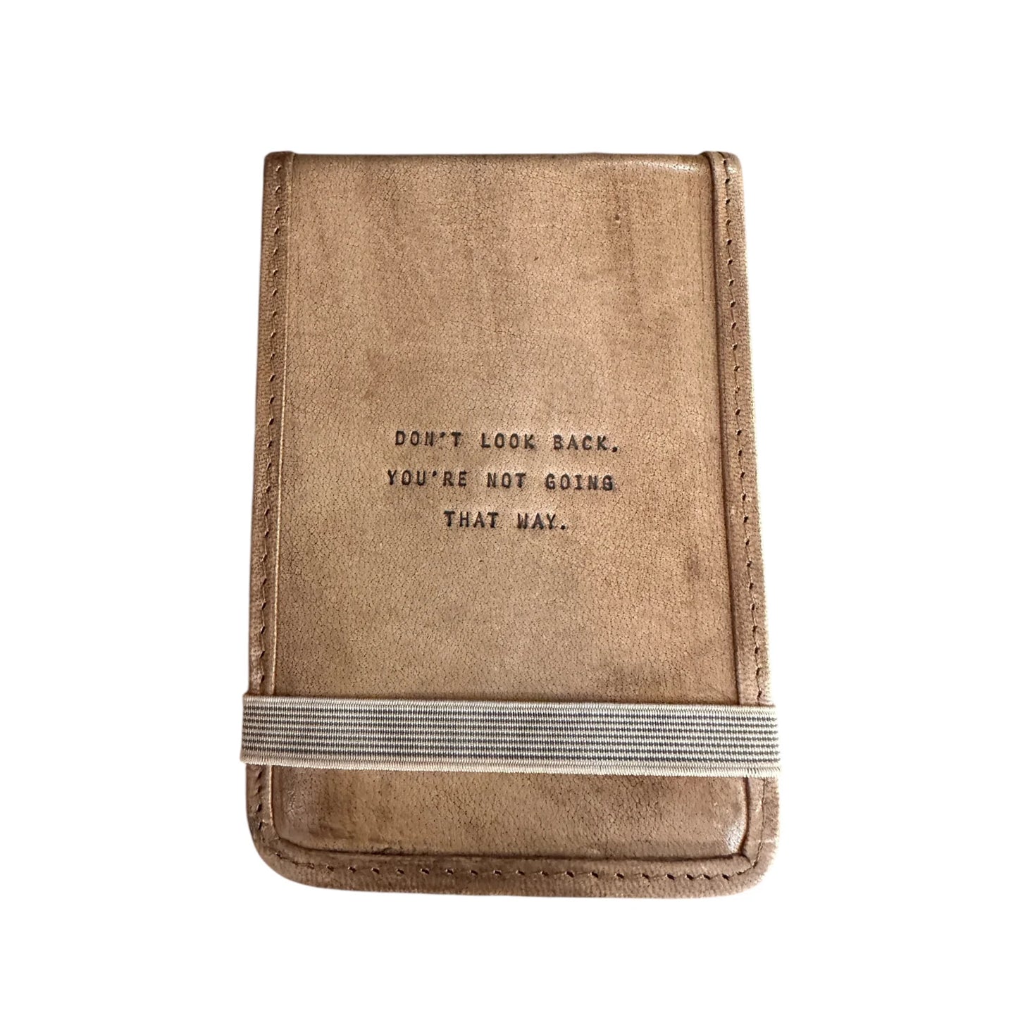 Don't Look Back Mini Leather Journal - Maple
