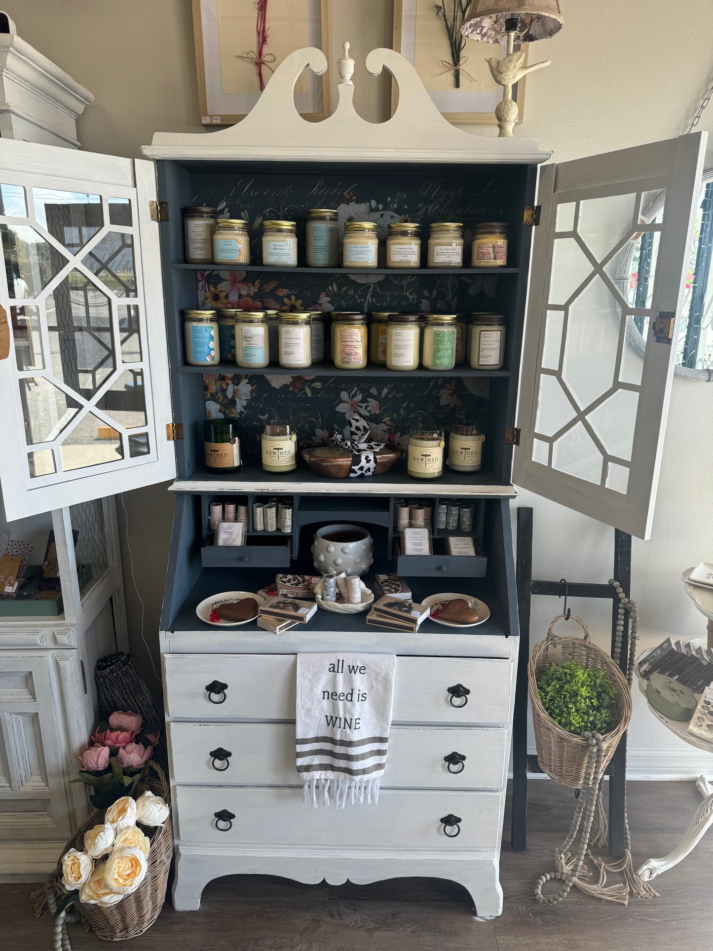 Meet “Angie” secretary hutch and desk