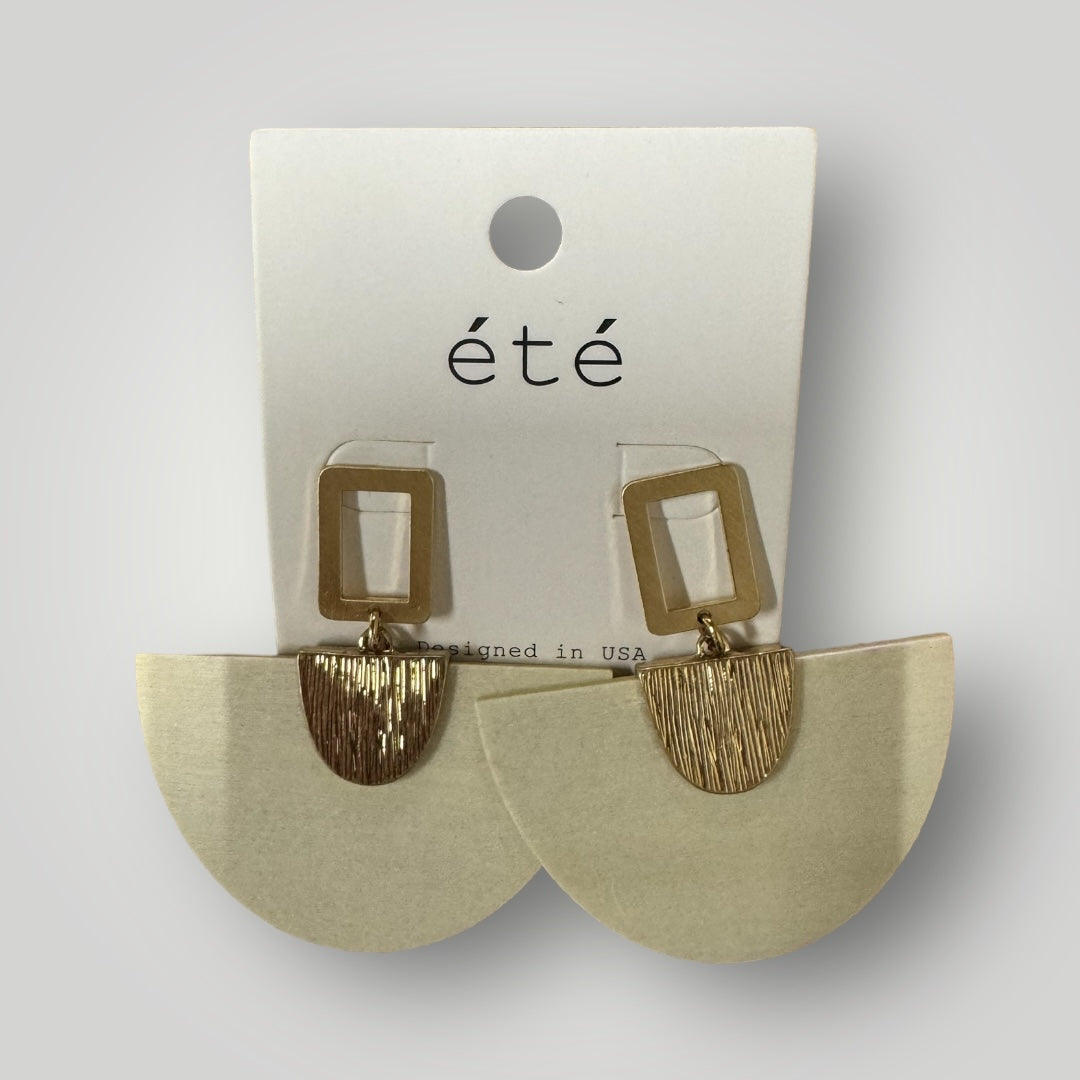 Geometric semi-circle dangle earrings