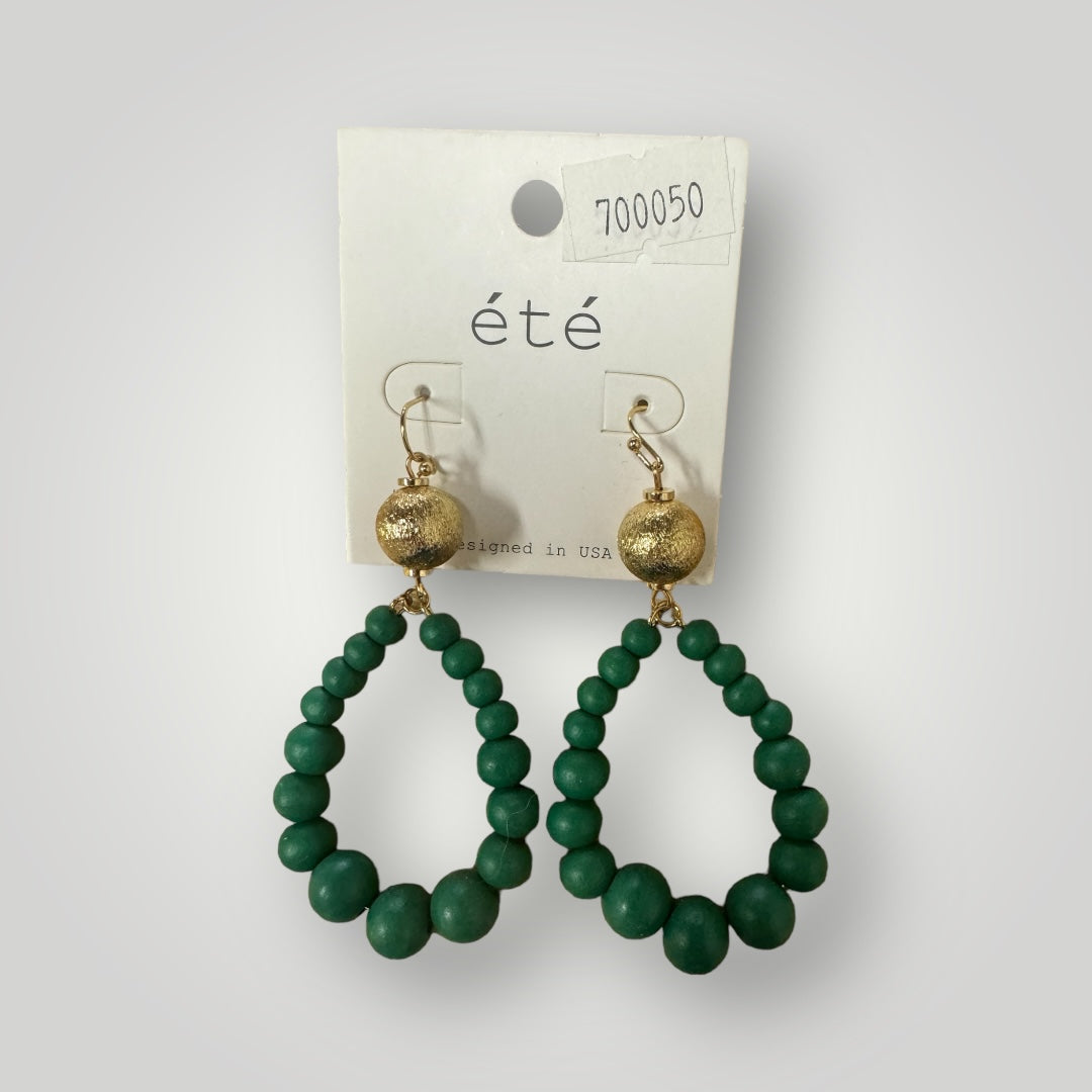 Colorful chunky beaded hoops