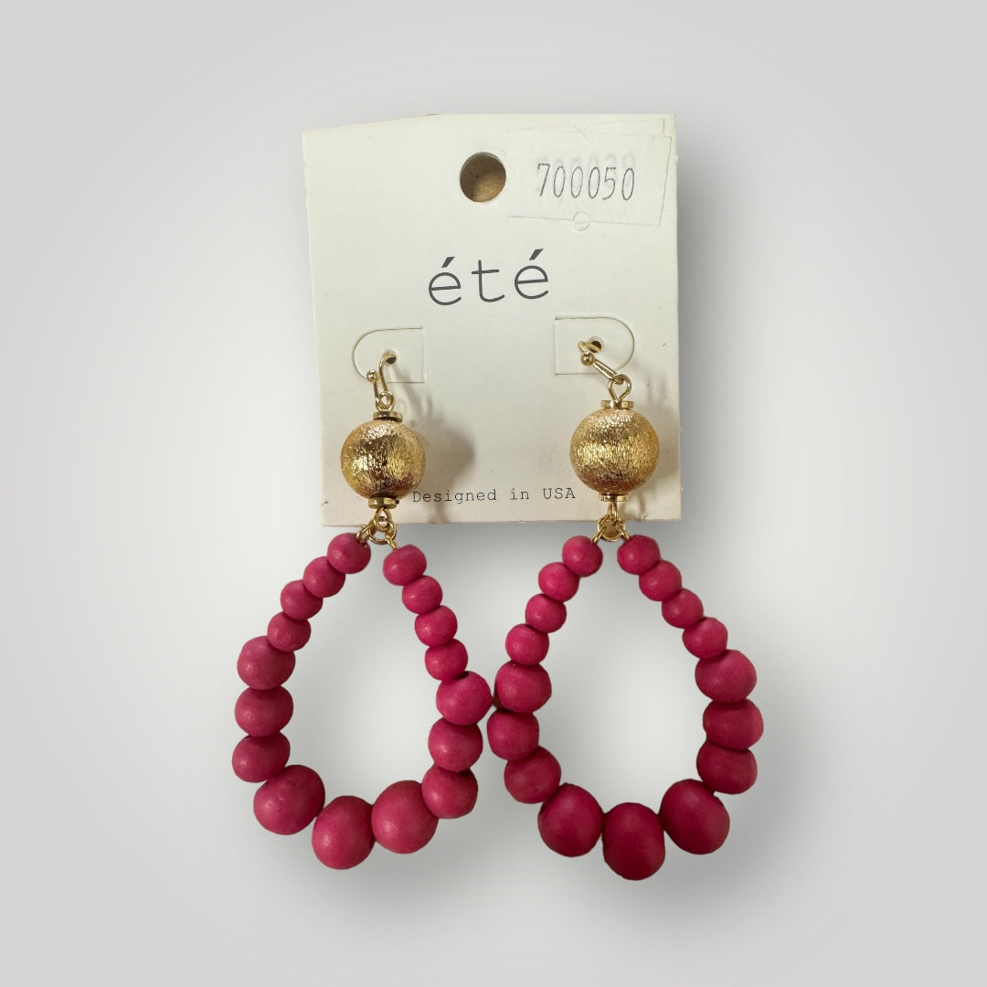 Colorful chunky beaded hoops