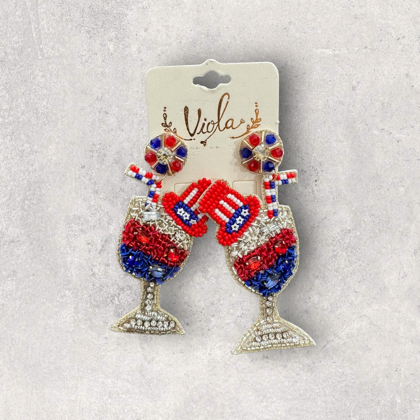 Patriotic fun beaded earrings
