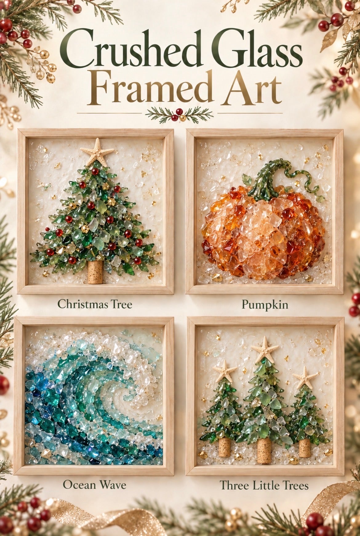 Crushed Glass Holiday Epoxy Create your own Sparkling Ocean Masterpiece!! Monday October 19th from 5:30pm-7:30pm