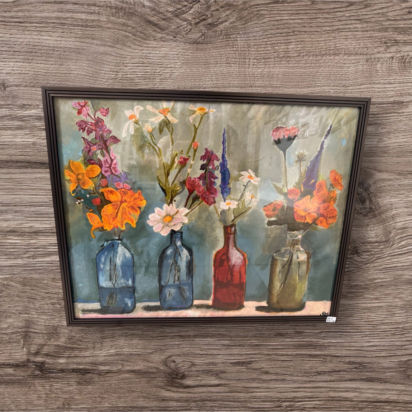 Wildflowers in vases acrylic painting