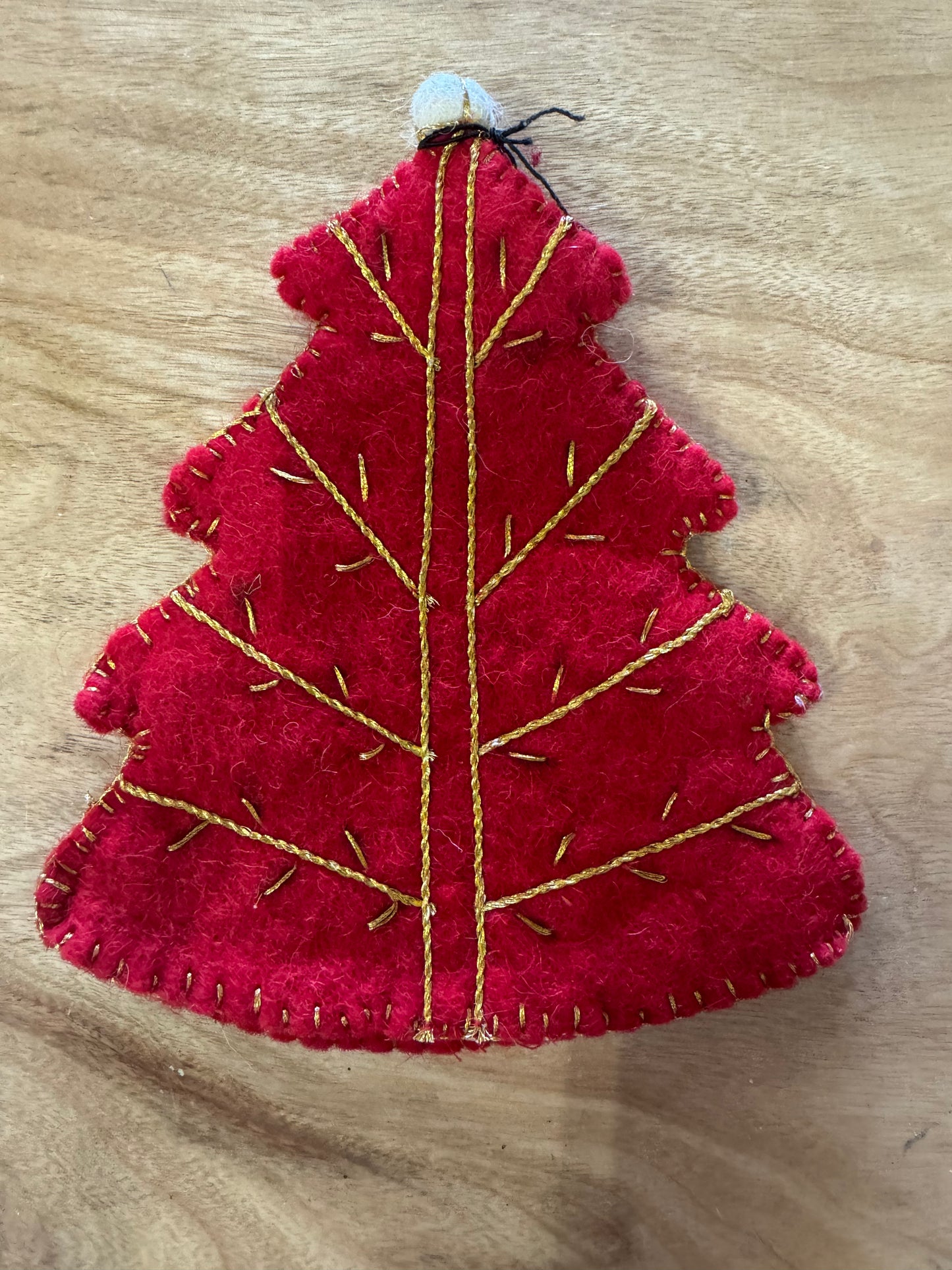 Handmade Wool Felt Tree Bottle Topper with Beads and Embroidery, available in 4 different styles