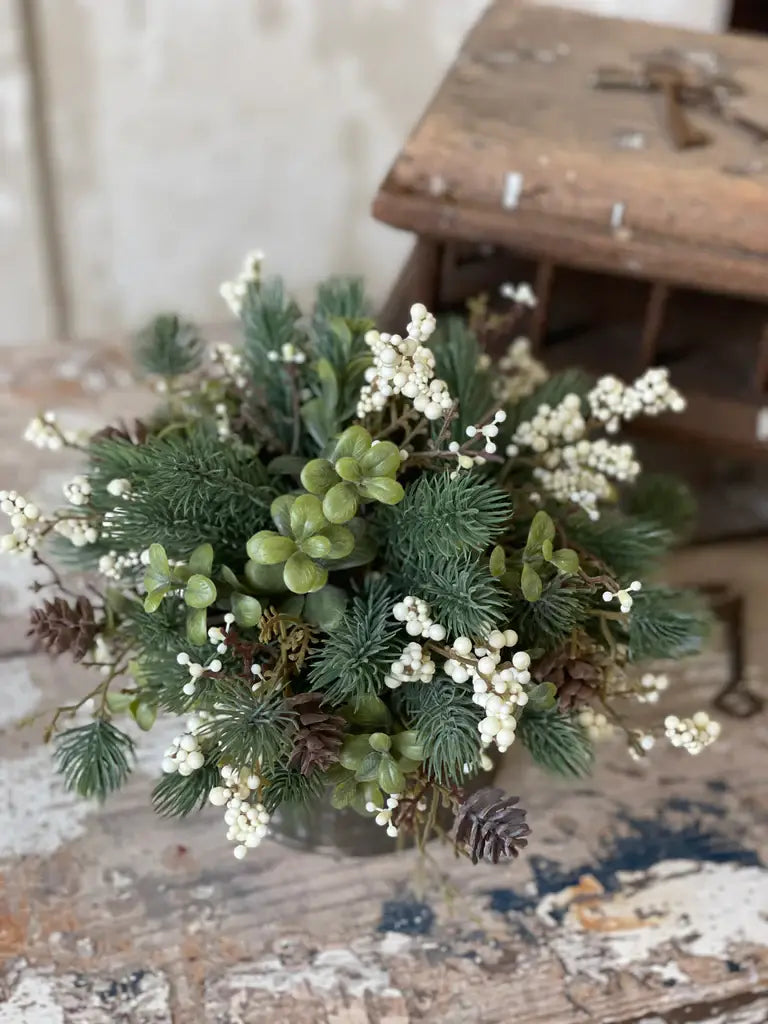 Laden Berry Half Sphere | 10" Cream Christmas Holiday Decor