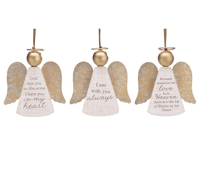 Wooden Angel Ornaments with Message