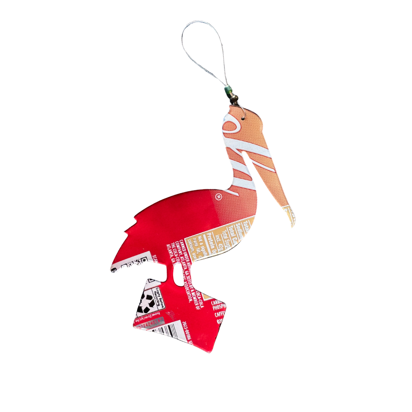 Pelican Ornament - Upcycled Art- Pelican Gift
