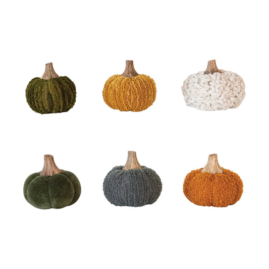 Cotton Blend Boucle/Velvet Pumpkins
