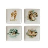 Stoneware dish with animal, 4 styles