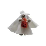 Handmade Fabric & Wool Felt Trick or Treating Mouse in Ghost Costume