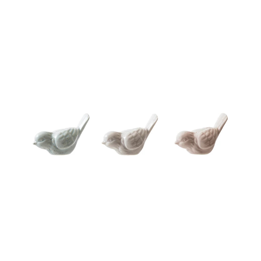 Stoneware bird, matte finish 3 colors