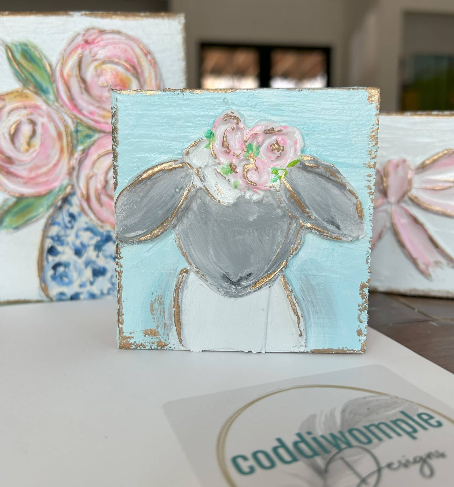 Little Lamb mini block | floral Easter spring baby nursery