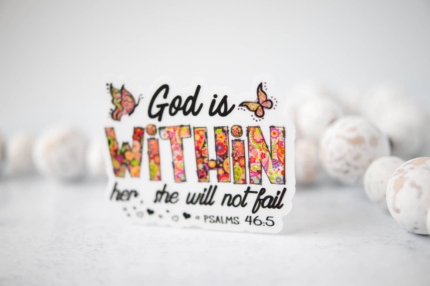 God Is Within Her, Paisley Clear Vinyl, Sticker, 3x3 inch