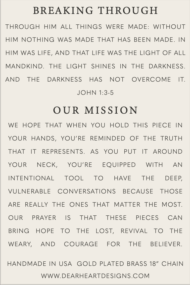 Breaking Through | Christian Necklace Jesus | John 1:3