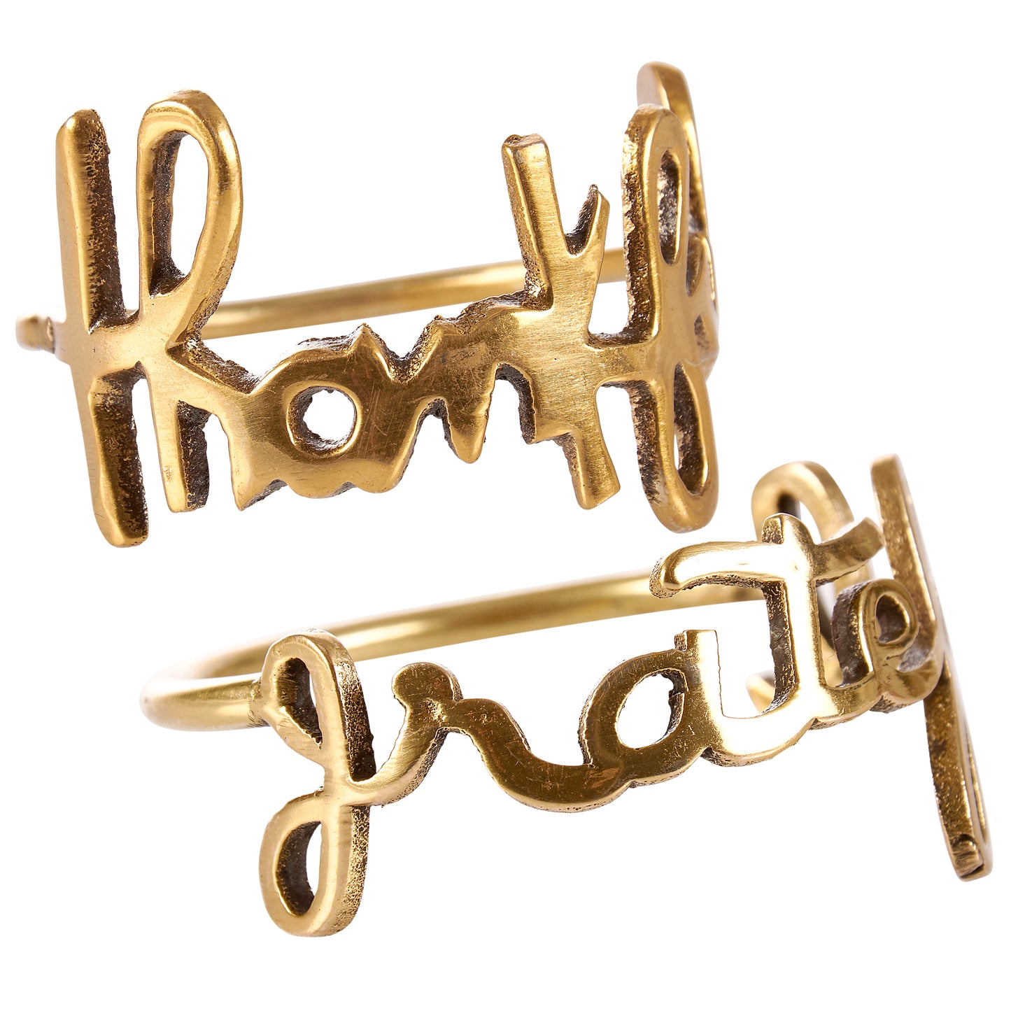 Grateful and Thankful napkin ring set