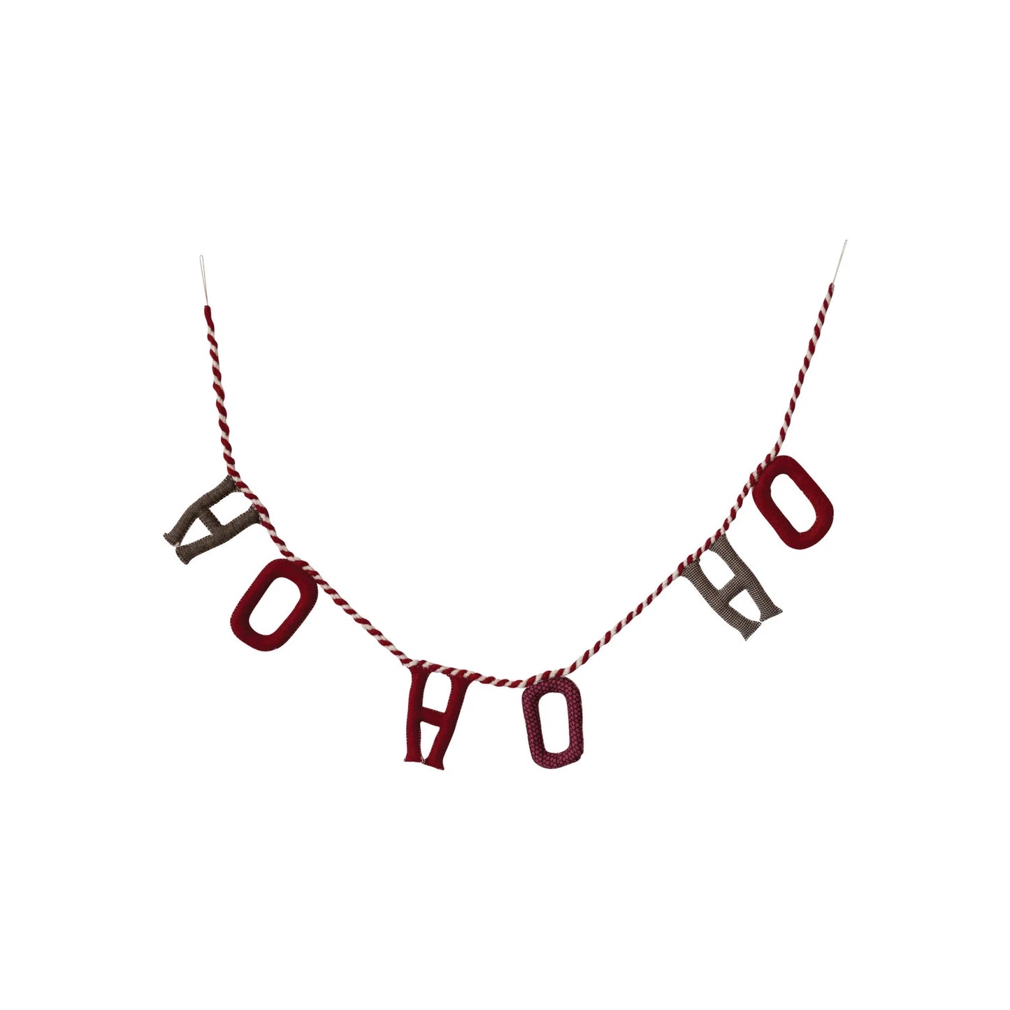 Handmade Wool Felt "Ho Ho Ho" Garland, Multi Color