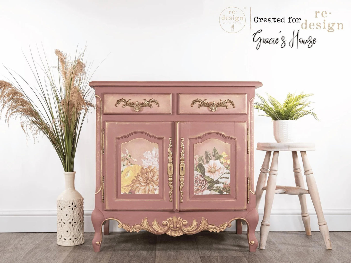Woodland Florals Decor transfer Kacha for Redesign with Prima