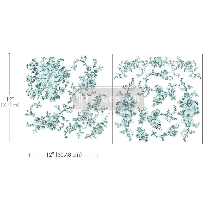 Minty Roses Maxi Transfer by Redesign with Prima