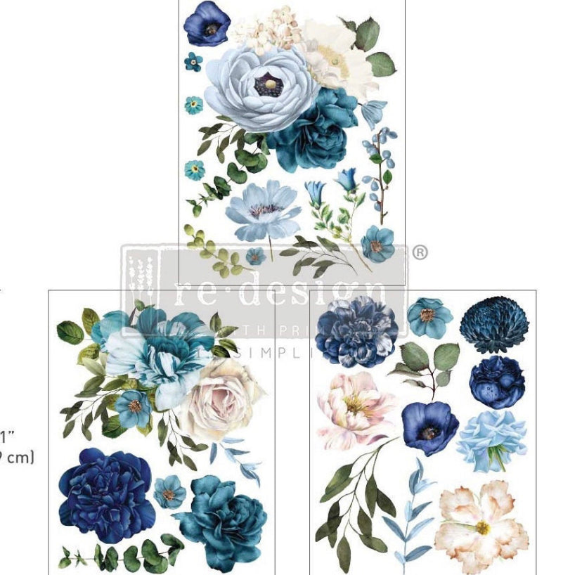 Blue Wildflowers transfer by Redesign with Prima