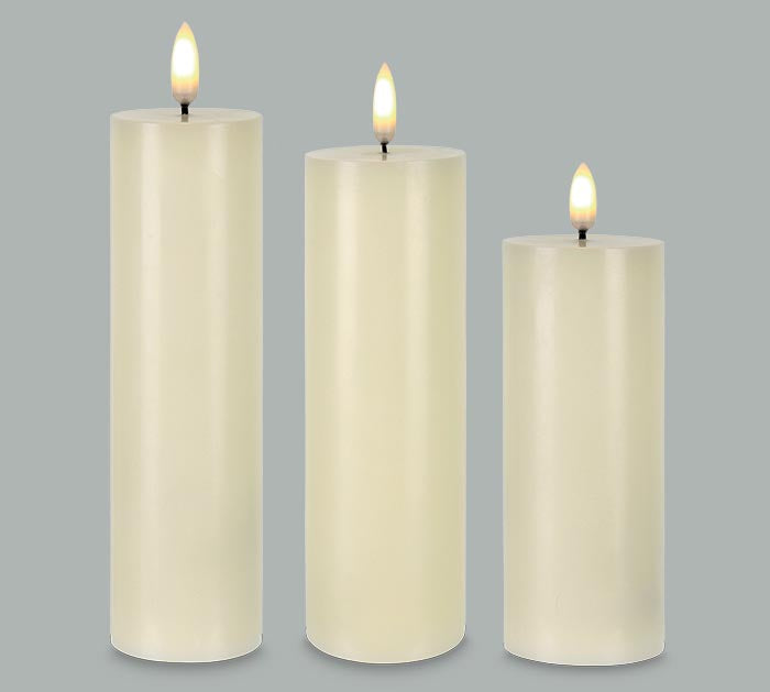 CANDLE PATRIA 3D LED IVORY ASST SET