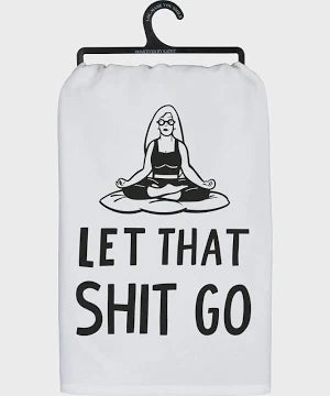 Funny yoga towel "Let that **** Go"