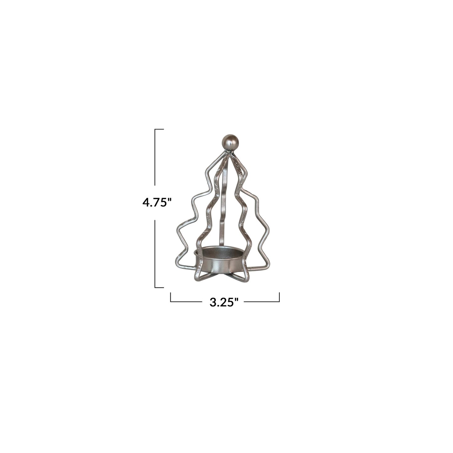 Metal Tree Shaped Tealight Holder, Silver Finish