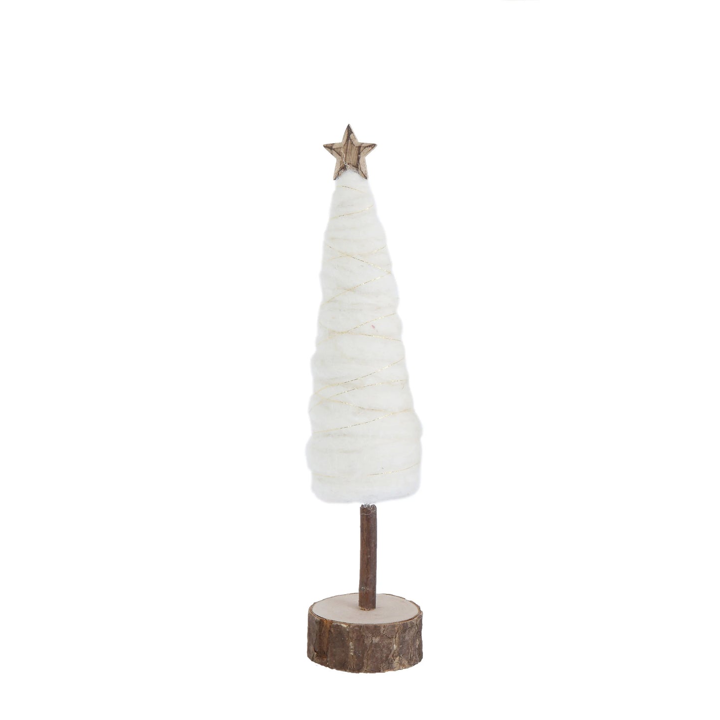 Wool Christmas Tree with Star and Wood Base, Small