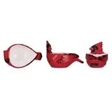 Stoneware Cardinal Shaped Bowl, Red & Black