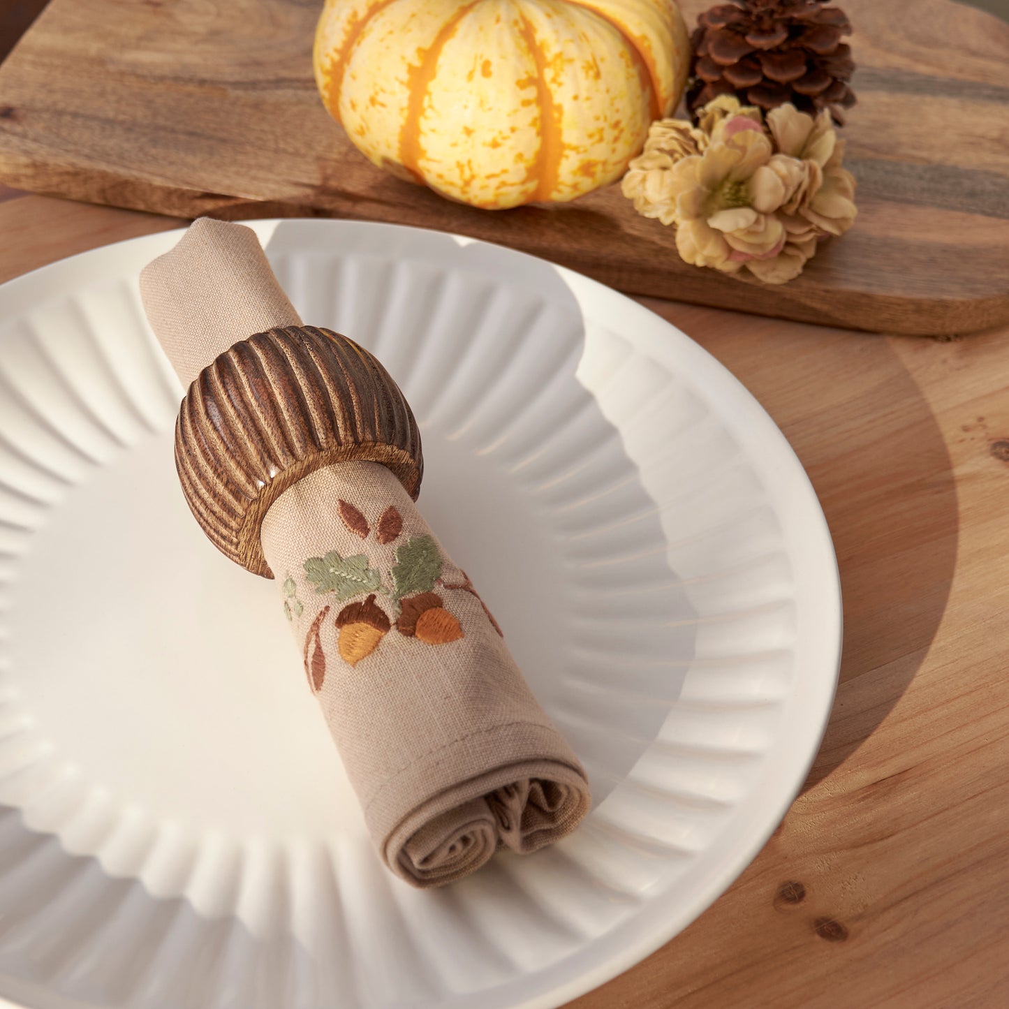 Grooved Barrel Napkin Ring