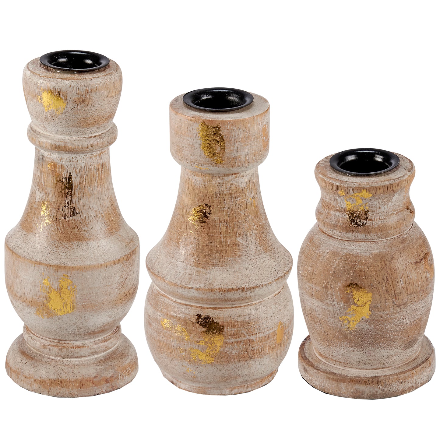 Gold Fleck Candle Holder Set