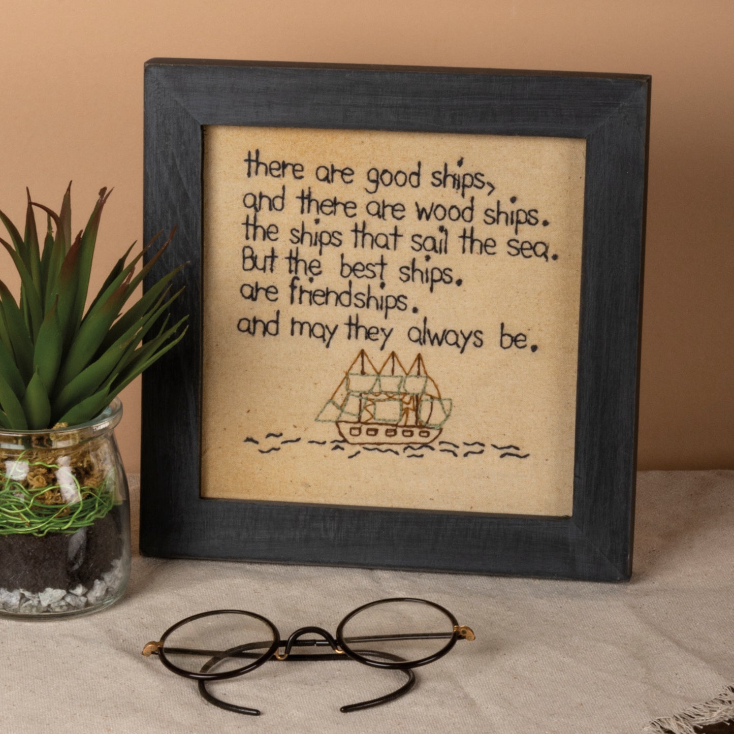 There Are Good Ships Stitchery